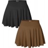 Women 2 Piece Skirts 2 in 1 Flowy Basic Versatile Stretchy Flared Casual Mini Skirts