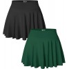 Women 2 Piece Skirts 2 in 1 Flowy Basic Versatile Stretchy Flared Casual Mini Skirts