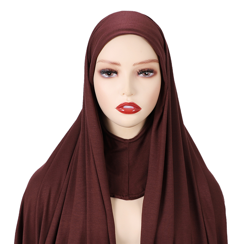 ONE PIECE Instant Wing Hijab Ribbed Jersey Scarves Instant Hijab Fashion Muslim Hijab with Full COVER CAP