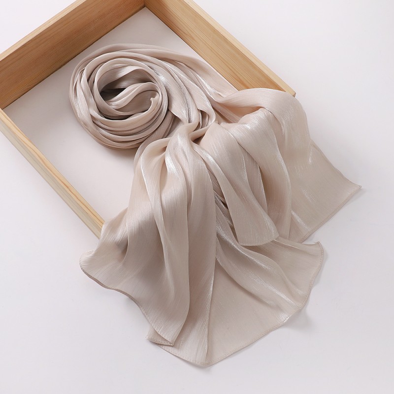 Hot Selling Shimmer Shawl Pleated Glitter Chiffon Shawl Giselle Lightweight Flowy Plain Hijab Scars