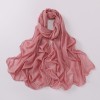 New Chiffon Hijab Solid Color Muslim Long Scarf Malaysia Tudung Bawal Islamcarf with Edge