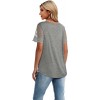 Casual V Neck T Shirts for Women Lace Short Sleeve Curved Hem Tops Loose Fit