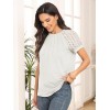 Womens Tshirts Trendy Fashion Tops Lace Short Sleeve Business Tee Shirts Casual Knitted Blouses Summer Outfits 2024