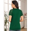 Womens Tshirts Trendy Fashion Tops Lace Short Sleeve Business Tee Shirts Casual Knitted Blouses Summer Outfits 2024