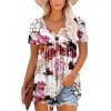 Women's Short Sleeve Shirts Floral Summer Tops Loose Fit for Leggings