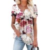 Women's Short Sleeve Shirts Floral Summer Tops Loose Fit for Leggings