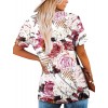 Women's Short Sleeve Shirts Floral Summer Tops Loose Fit for Leggings