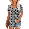 Women's Short Sleeve Shirts Floral Summer Tops Loose Fit for Leggings