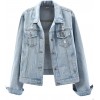 Womens Denim Jackets Distressed Ripped Long Sleeve Jean Jacket Coats