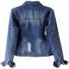 Womens Denim Jackets Distressed Ripped Long Sleeve Jean Jacket Coats