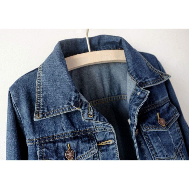 LifeShe Women's Casual Detachable Hoodie Denim Jacket