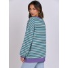 ANRABESS Women Striped Oversized Sweatshirt Long Sleeve Crewneck Hoodies Shirts 2024 Fall Pullover Top Trendy Preppy Clothes