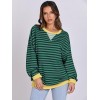 ANRABESS Women Striped Oversized Sweatshirt Long Sleeve Crewneck Hoodies Shirts 2024 Fall Pullover Top Trendy Preppy Clothes