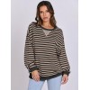 ANRABESS Women Striped Oversized Sweatshirt Long Sleeve Crewneck Hoodies Shirts 2024 Fall Pullover Top Trendy Preppy Clothes