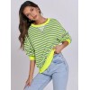 ANRABESS Women Striped Oversized Sweatshirt Long Sleeve Crewneck Hoodies Shirts 2024 Fall Pullover Top Trendy Preppy Clothes