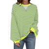 ANRABESS Women Striped Oversized Sweatshirt Long Sleeve Crewneck Hoodies Shirts 2024 Fall Pullover Top Trendy Preppy Clothes