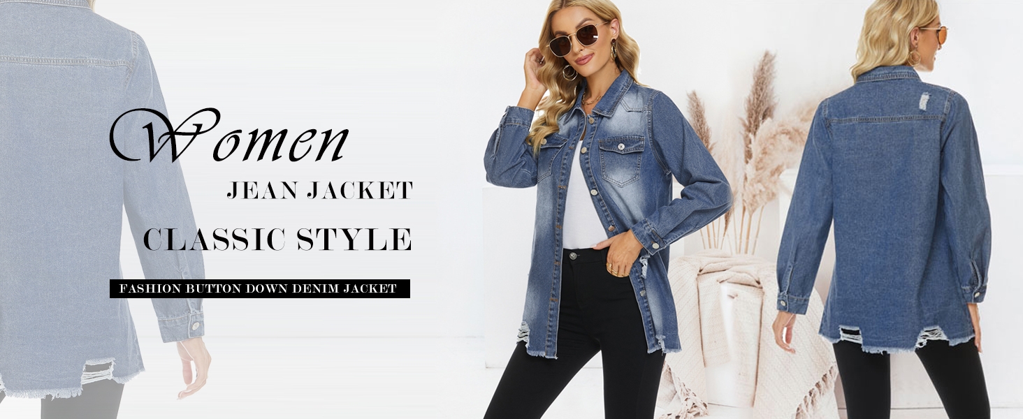 women denim shacket 